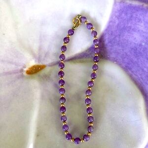 Amethyst beaded bracelet
